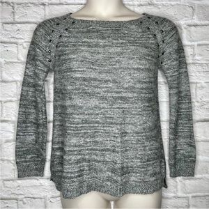 Francesca’s Tini Lili Studded Pullover Sweater Women’s L Gray Space Dye